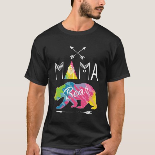 Mama Bear Hoodie Tie Dye Family Vacation Camping T_Shirt