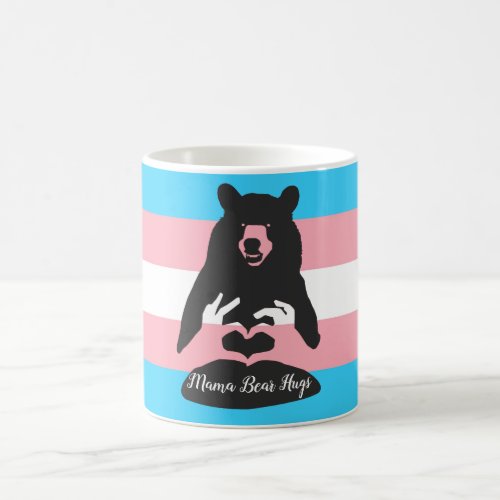 Mama bear hugs trans coffee mug