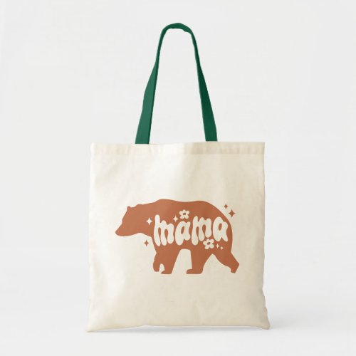 Mama Bear Illustrated Brown Bear  Tote Bag
