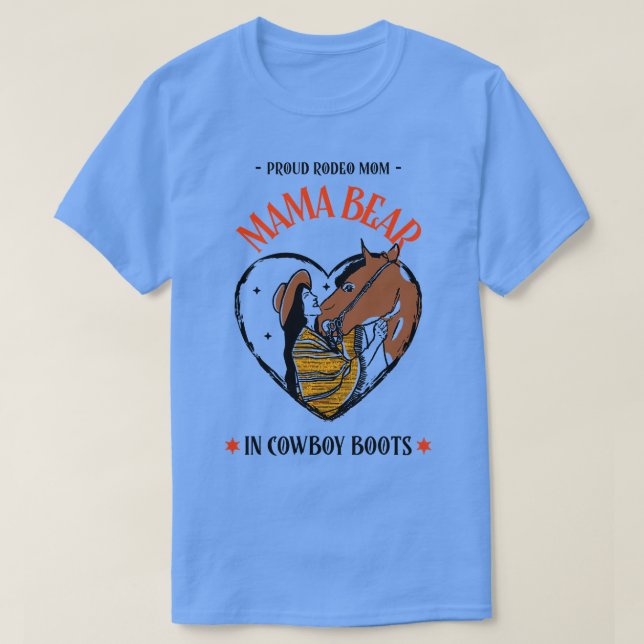Mama Bear in Cowboy Boots T-Shirt (Design Front)