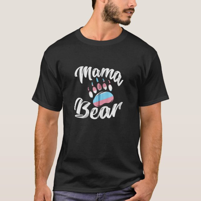 Mama Bear LGBTQ Trans Cool Transgender Gifts Zip H T-Shirt (Front)
