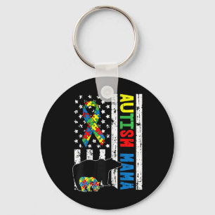 Mama Bear Matching Family Autism Awareness Gifts F Keychain