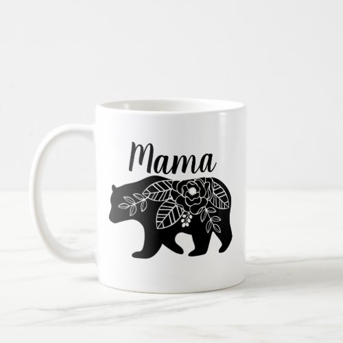 Mama Bear Mug with Flower Design