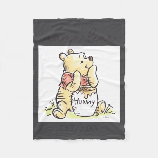 Mama Bear New Mom  Fleece Blanket (Front)