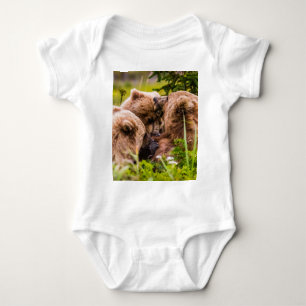 Mama bear nursing her two cubs, Lake Clark Nationa Baby Bodysuit