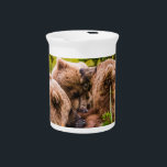 Mama bear nursing her two cubs, Lake Clark Nationa Beverage Pitcher<br><div class="desc">Bears are clever animals and in Lake Clark National Park, they’ve learned to take advantage of human presence. Mothers with cubs are particularly aware of the danger male bears represent for their offspring. Almost one-in-three cubs are killed by males during the mating season, which extends from early May to mid...</div>