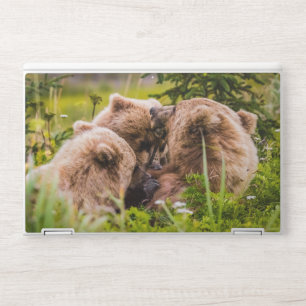 Mama bear nursing her two cubs, Lake Clark Nationa HP Laptop Skin