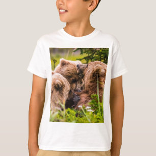 Mama bear nursing her two cubs, Lake Clark Nationa T-Shirt