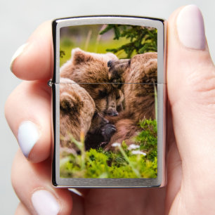 Mama bear nursing Zippo Lighter