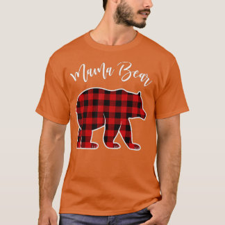 Mama Bear Pajama Red Buffalo Xmas Funny Family Chr T-Shirt