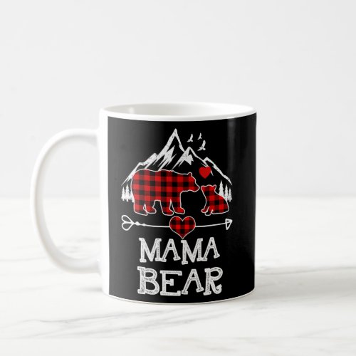 Mama Bear Pajama Red Plaid Buffalo Family Coffee Mug