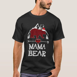Mama Bear Pajama Red Plaid Buffalo Family Gift For T-Shirt