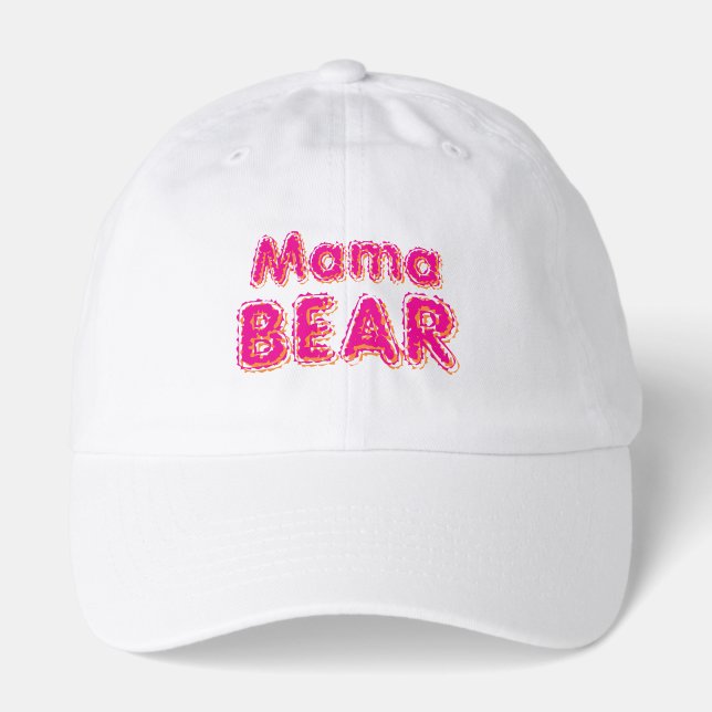 Mama Bear Pink Personalized Text  Hat (Front)