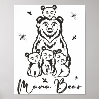 Mama Bear Png JPG Pdf Files, Mama Baby Bear Poster