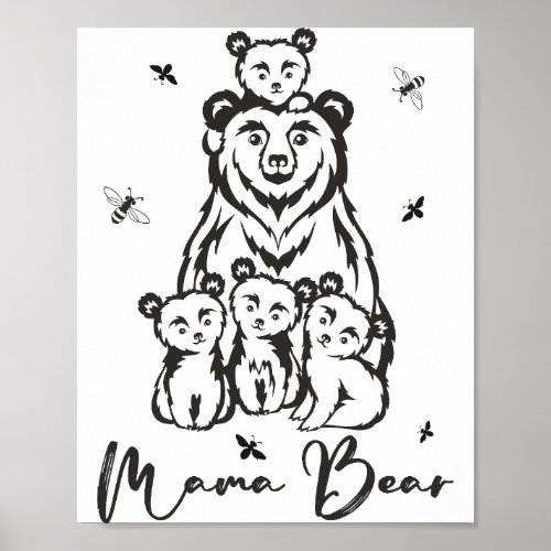 Mama Bear Png JPG Pdf Files Mama Baby Bear Poster