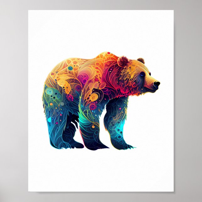 Mama Bear Png JPG Pdf Files, Mama Baby Bear Poster (Front)