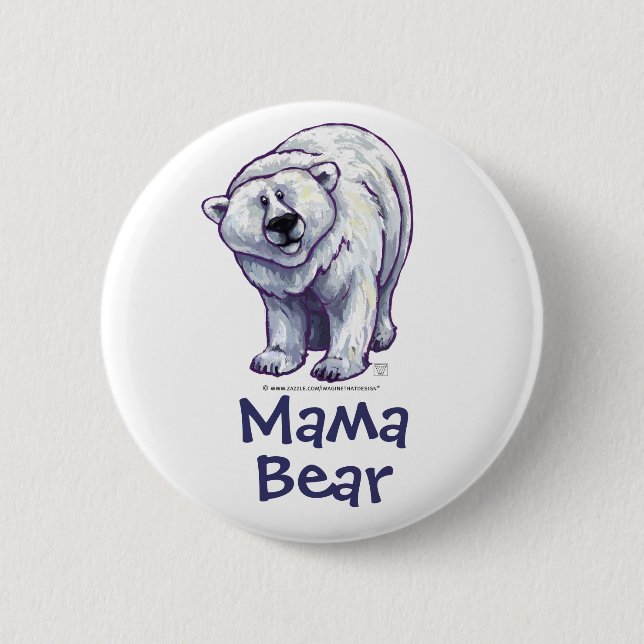 Mama Bear Polar Bear Button (Front)