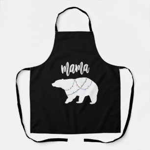 Mama Bear Polar Bear String Of Lights Christmas Apron