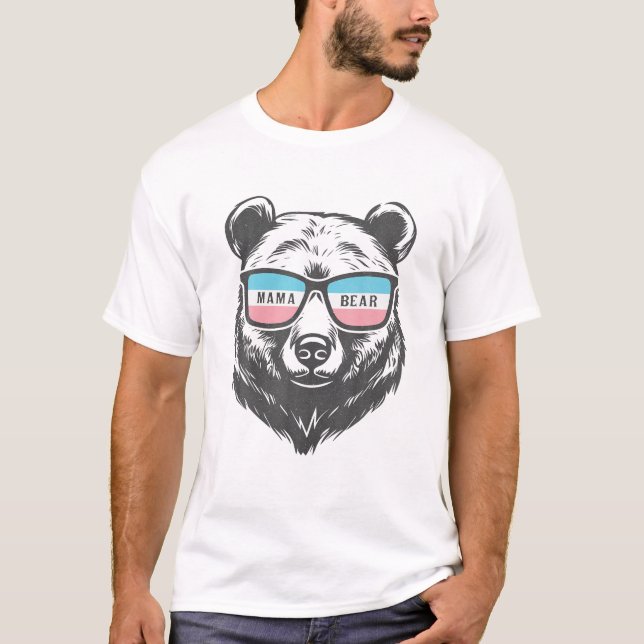 Mama Bear Proud Transgender Ally  T-Shirt (Front)