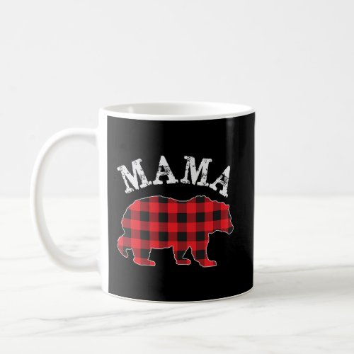 Mama Bear Red Black Buffalo Plaid Mom Checkerboard Coffee Mug
