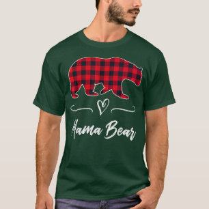 Mama Bear Red Buffalo Check Plaid Heart Fun Mom Gi T-Shirt