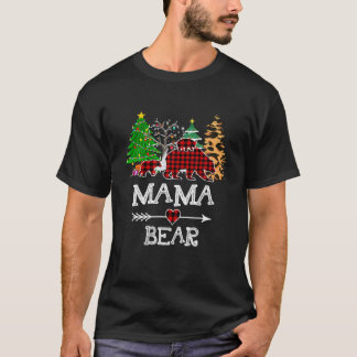 Mama Bear , Red Buffalo Plaid Mama Bear Pajama T-Shirt