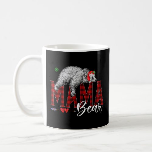 Mama Bear Red Plaid Christmas Matching Family  Coffee Mug