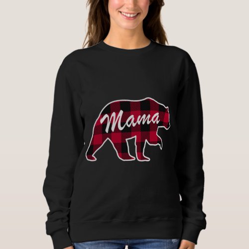 Mama Bear Red Plaid Mama Bear Christmas Family Mom Sweatshirt
