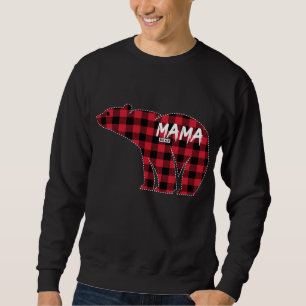 Mama Bear Red Plaid Matching Family Christmas Paja Sweatshirt