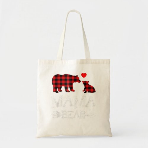 Mama Bear Shirt Red Buffalo Plaid Grandma Bear Pa Tote Bag