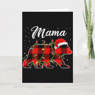 Mama Bear Shirt, Red Buffalo Plaid Mom Bear Pajama Card