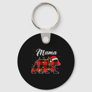 Mama Bear Shirt, Red Buffalo Plaid Mom Bear Pajama Keychain