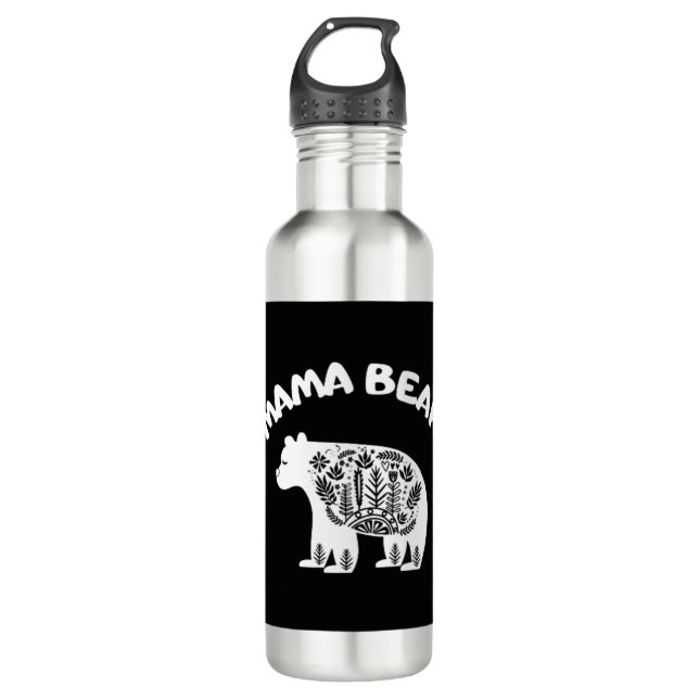 Mama Bear Stainless Steel Water Bottle (Front)