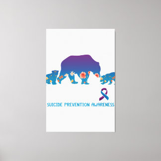 Mama Bear Suicide Prevention Awareness Bear T-Shir Canvas Print