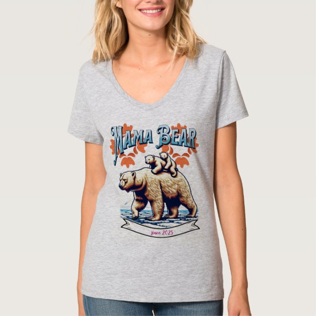 Mama Bear T-Shirt | Cute Protective Mom Gift Tee  (Front)