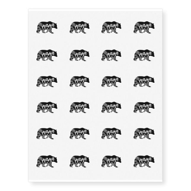 Mama bear temporary tattoos (Front)
