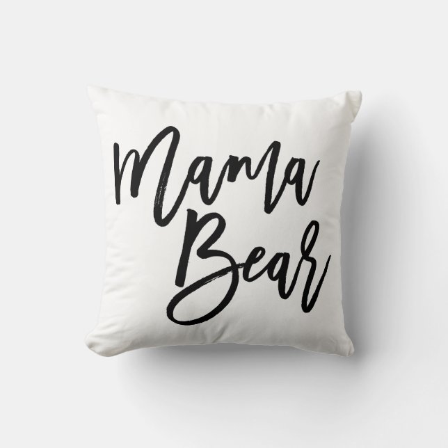 Mama Bear Throw Pillow (Front)