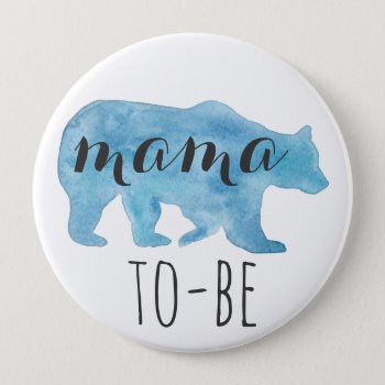 Mama Bear To-be Watercolor Button by SquirrelCo at Zazzle