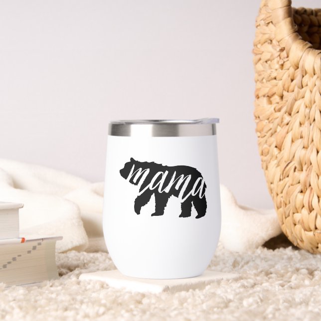 Mama Bear Travel Coffee Mug Thermal Wine Tumbler (Living Room)