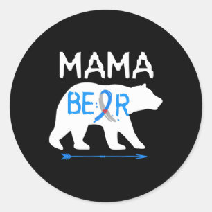 Mama Bear Type One Diabetes Awareness Classic Round Sticker