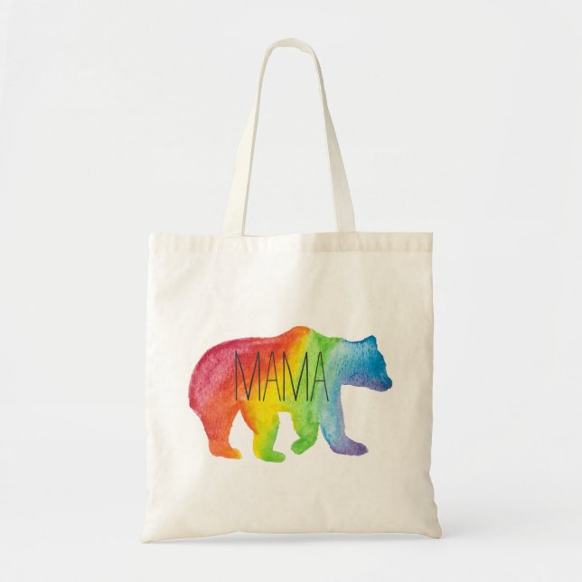Mama Bear Watercolor Family Pride Tote (Front)