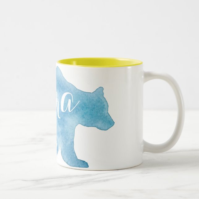 Mama Bear Watercolor Two Tone Mug (Right)