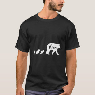 Mama Bear With 3 Three Cubs Mom Mother Fun Gift T-Shirt