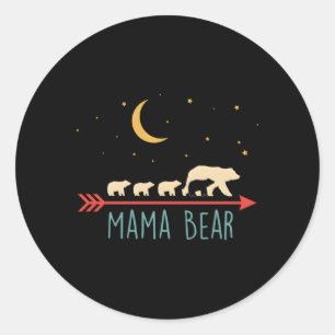 Mama Bear With 4 Cubs Classic Round Sticker