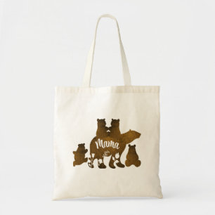Mama Bear With 4 Cubs Mom of Four Children Gift Tote Bag