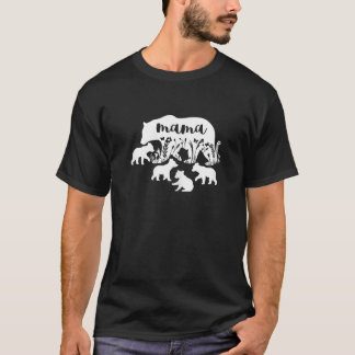 Mama Bear With 4 Cubs Mothers Day Mom Pregnancy An T-Shirt