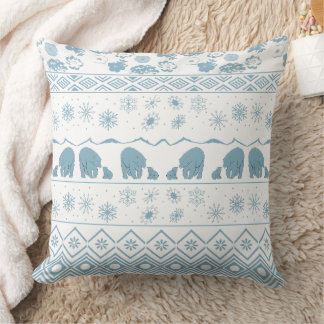 Mama Bear with Baby Bear Pattern in powder custom Throw Pillow
