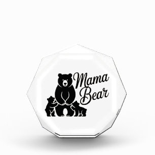 Mama Bear with Cubs Cute Family Bear Acrylic Award