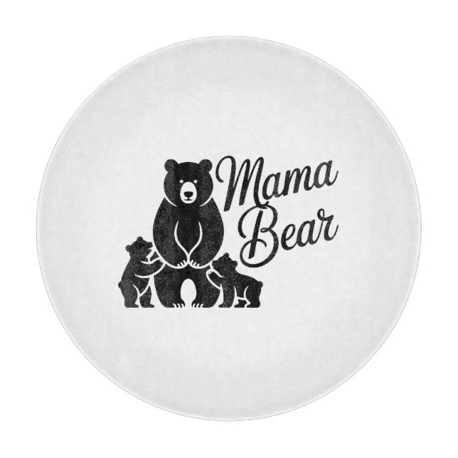 Mama Bear with Cubs Cute Family Bear Cutting Board (Front)