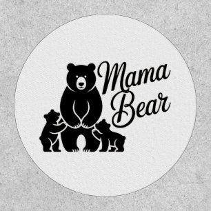 Mama Bear with Cubs Cute Family Bear Patch